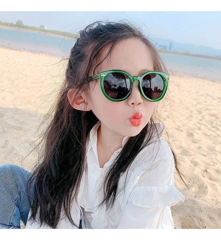 Minimalist Round Pc Round Frame Full Frame Kids Sunglasses