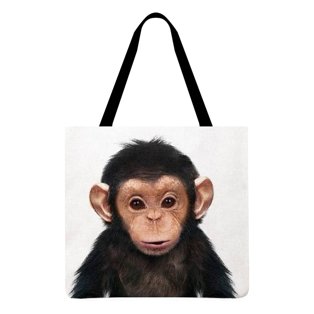 Linen Tote Bag-Monkey