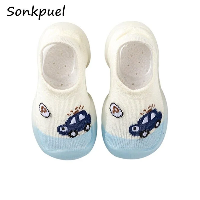 New arrived Unisex Baby Shoes Toddler First Walkers Baby Boys Summer Breathable Cartoon Knit Shoes Anti-slip Rubber Booties