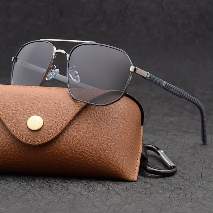 Classic Polarized Hexagon Alloy Frame+ Rubber Temples Sunglasses