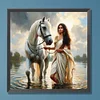 Diamond Painting-DIY Full Round Drill Girl And Horse