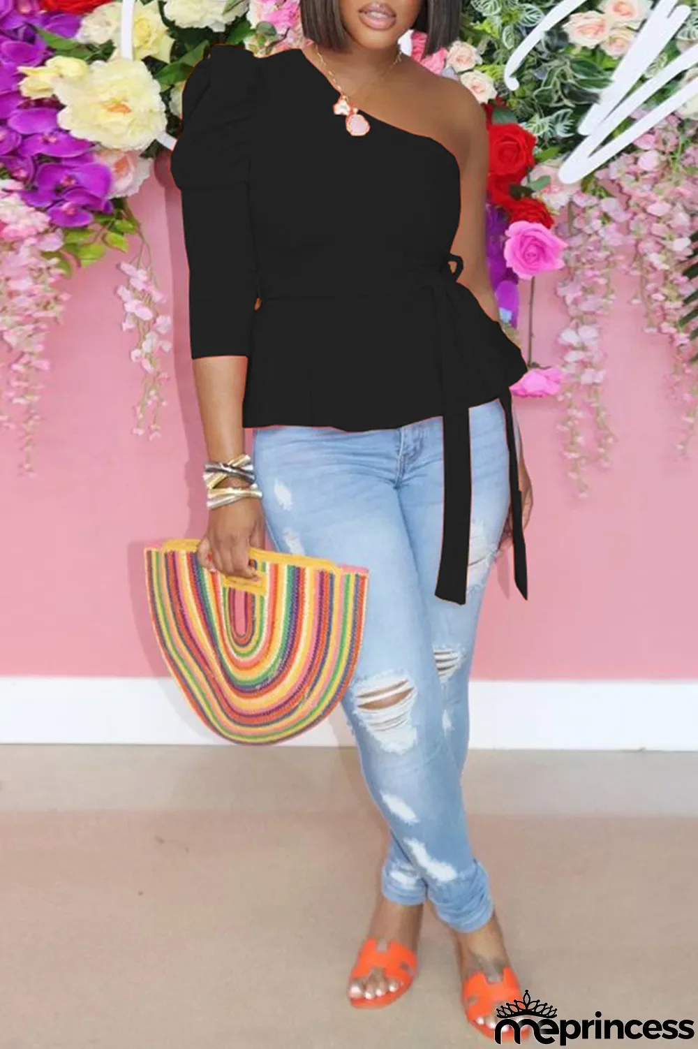 Yellow Fashion Casual Solid Backless Oblique Collar Tops