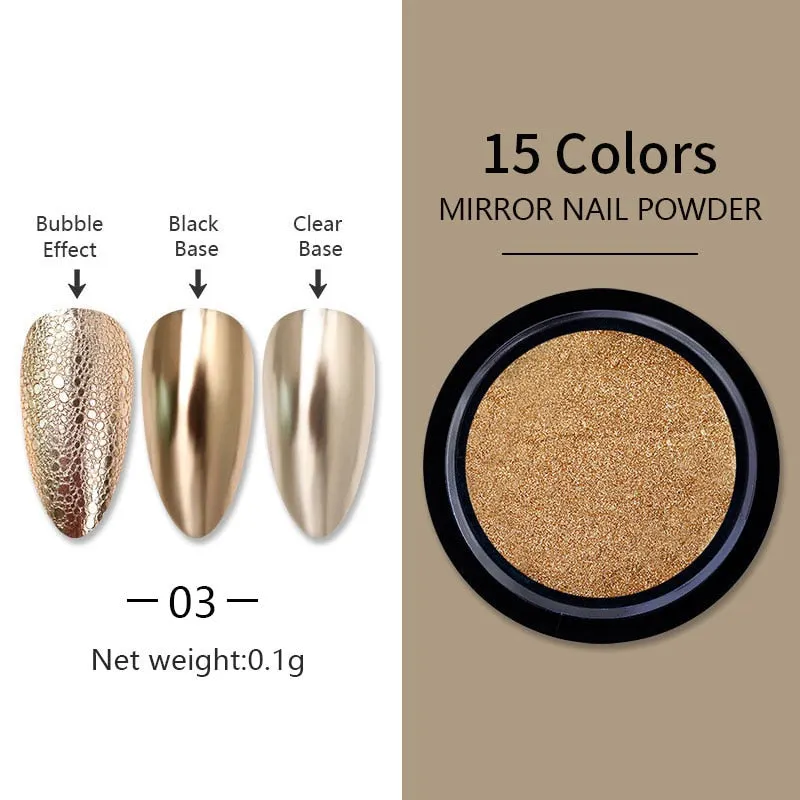 1 Box Gold Sliver Pink Mirror Nail Powder Glitter Sequins Nail Art Gel Polishing Chrome Flakes Pigment Dust Decorations