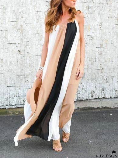 Halter Multi Color Oversize Maxi Dress