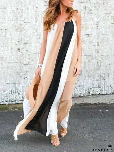 Halter Multi Color Oversize Maxi Dress