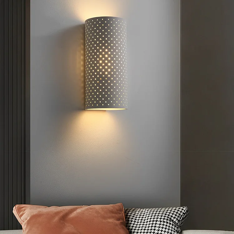 Minimalist Cylindrical Gypsum LED Waterproof White Modern Wall Lamp - Appledas