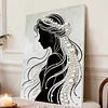 DIY Pearl Painting Veil Girl for Home Decor with Frame(30x40cm)