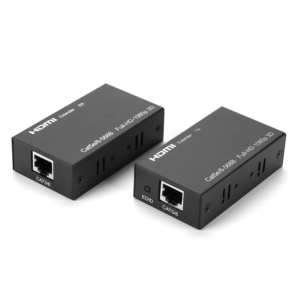 

60m HDMI to RJ45 Single Network Cable Signal Extender Transmitter Receiver, 501 Original