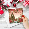(US Only)6PCS DIY Diamond Art Greeting Cards Congratulations Card & Gift (Christmas Tree)