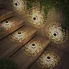 Solar Mandalas Lights Outdoor Waterproof Solar Mandalas Fence Lights Warm White Back Porch Decor for Patio Front Door Yard Deck Stair