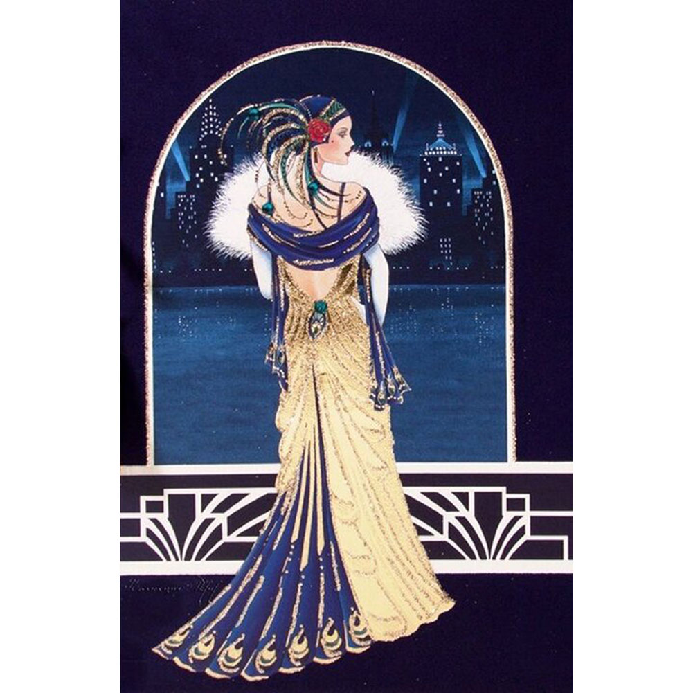 

Elegant Lady - 11CT Stamped Cross Stitch - 30*50CM, 501 Original