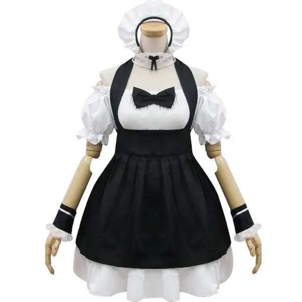 Final Stock! [Custom Made] Lolita Black Housemaid Cosplay Costume SP153686
