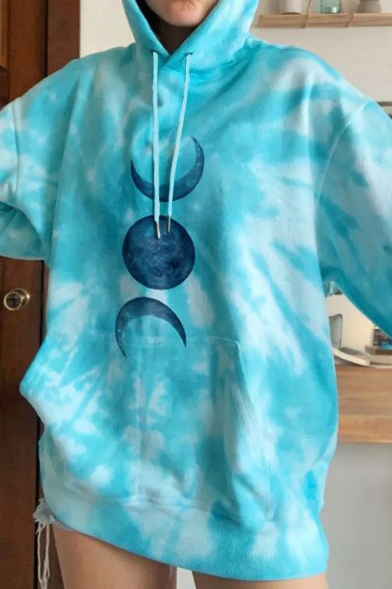 Printed Long Sleeve Hooded Sweatshirt