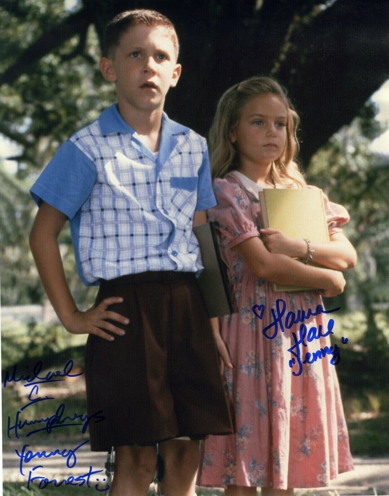 Hanna Hall and Michael Connor Humphreys signed Forrest Gump 14x11 Photo Poster painting