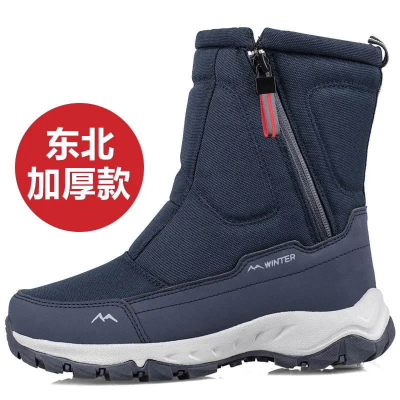 2021 winter new thick couple snow boots plus velvet warm outdoor leisure short boots Black platform snow boots women wedges