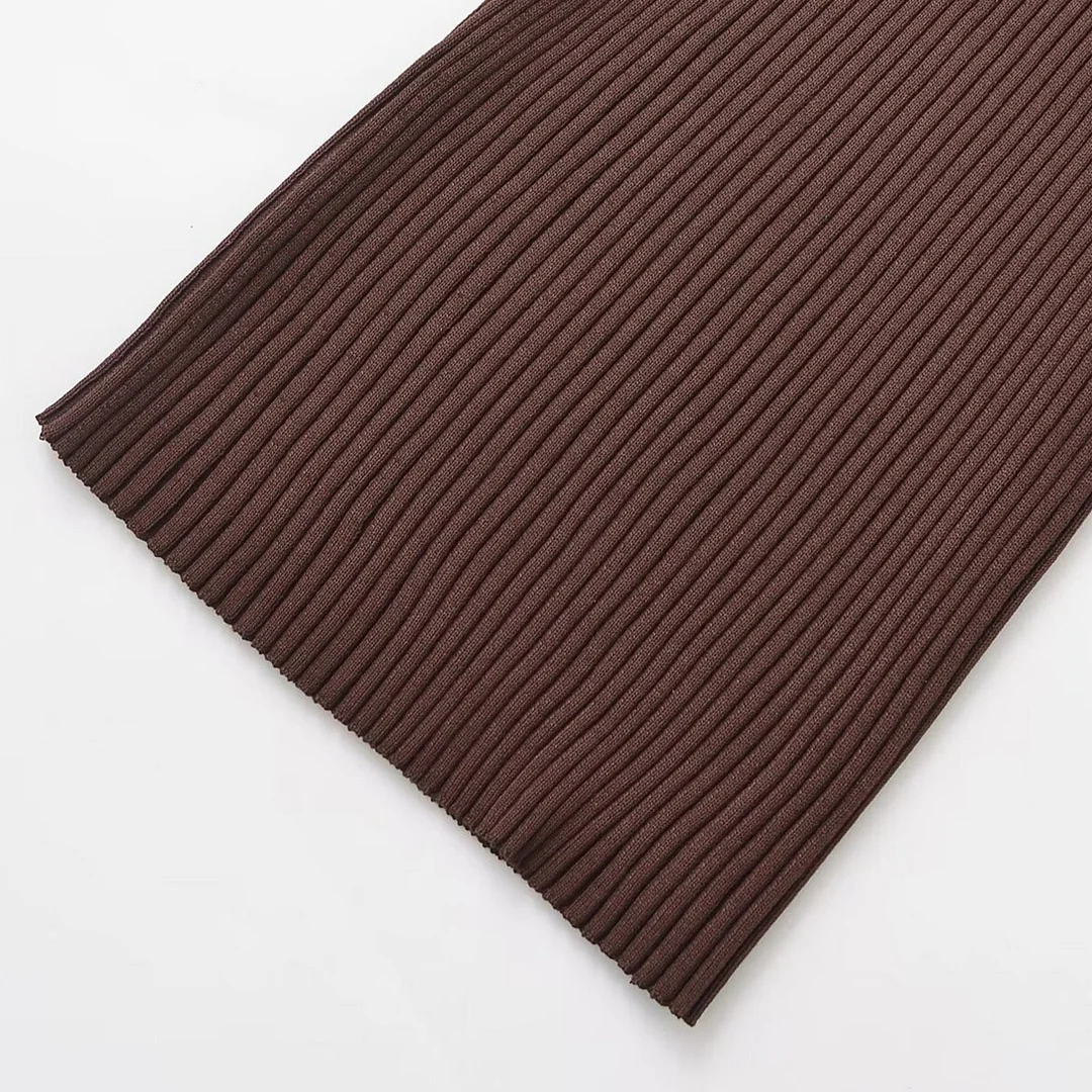 Nigikala Nigikala Women's Clothing 2025 Autumn And Winter New Fashion Temperament Collar Ribs Knitted Dress