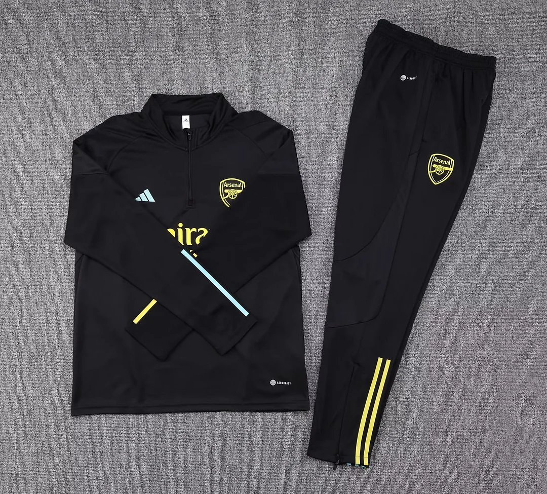 2023/2024 Arsenal Half-Pull Training Suit Black Football Shirt 1:1 Thai Quality