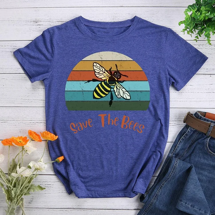 Save the bee Round Neck T-shirt