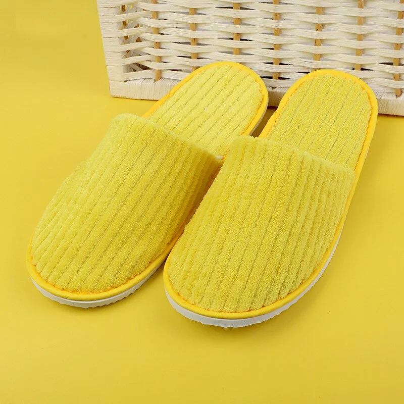 5 Pairs Winter Slippers Men Women  Hotel Disposable Slides Home Travel Sandals Hospitality Footwear One Size on Sale