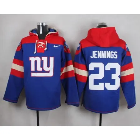 Giants #23 Rashad Jennings Royal Blue Player Pullover NFL Hoodie