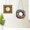 (US Local)2D Flat DIY Flowers Hanging Mirror Diamond Art Kits Wall Door Decoration