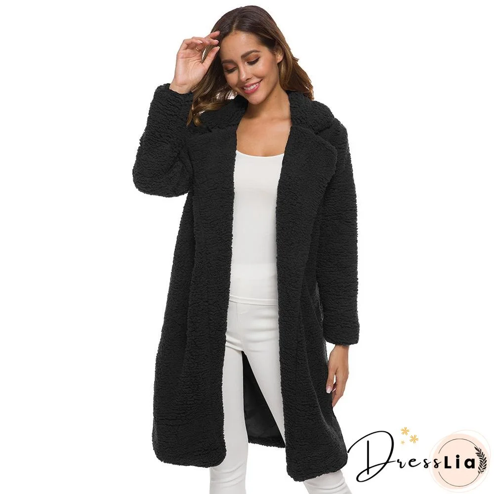 Soft Faux Lambelwool Loose Long Coat