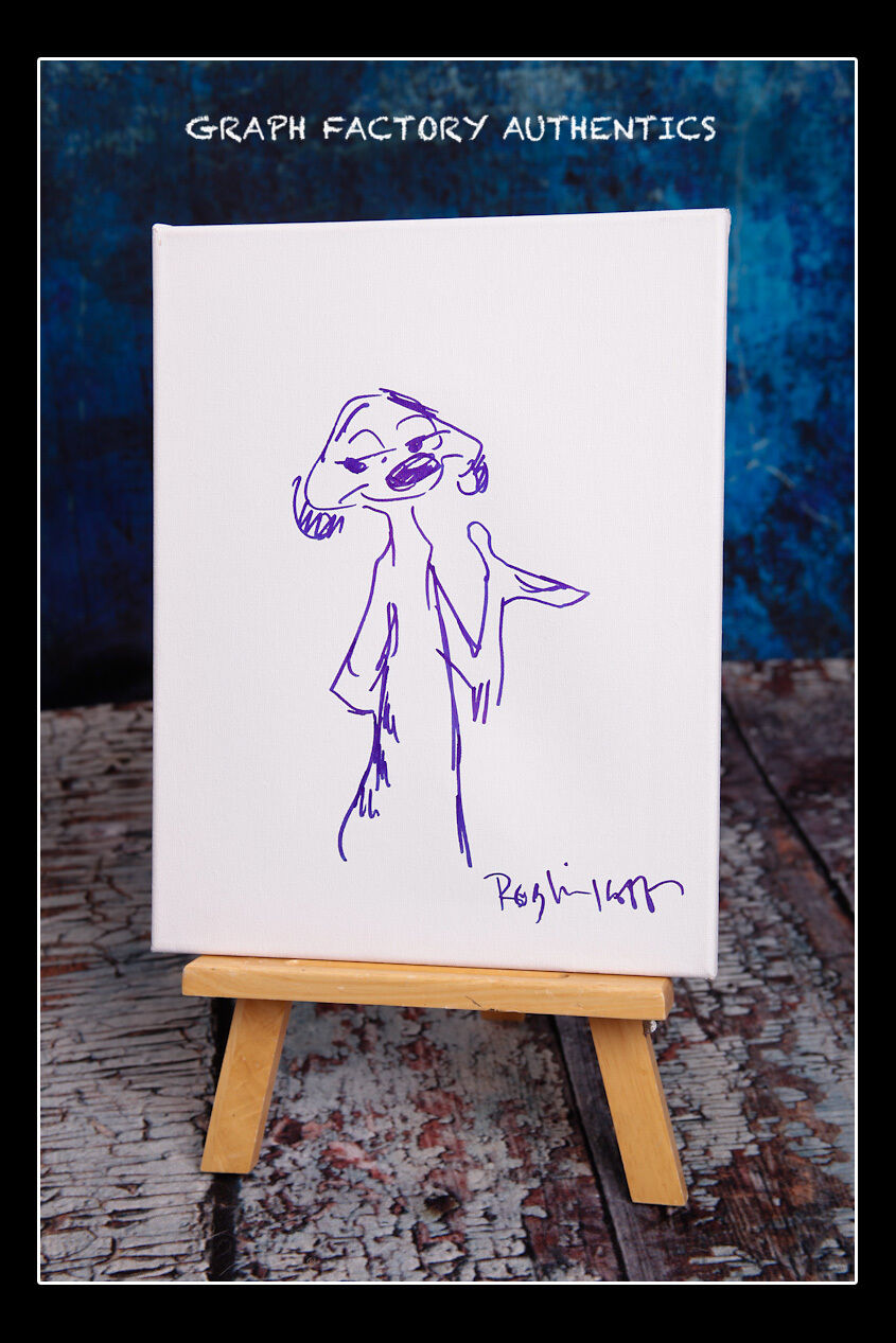 **The Lion King-Timon *ROB MINKOFF* Signed Canvas with Sketch MH1 PROOF COA**