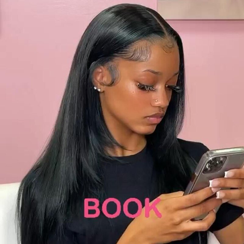 Straight Brazilian Human Hair Lace Wigs For Black Women Natural Hair Layered Lace Wigs 22 inches Lace Front Wig Pre Plucked US Mall Lifes