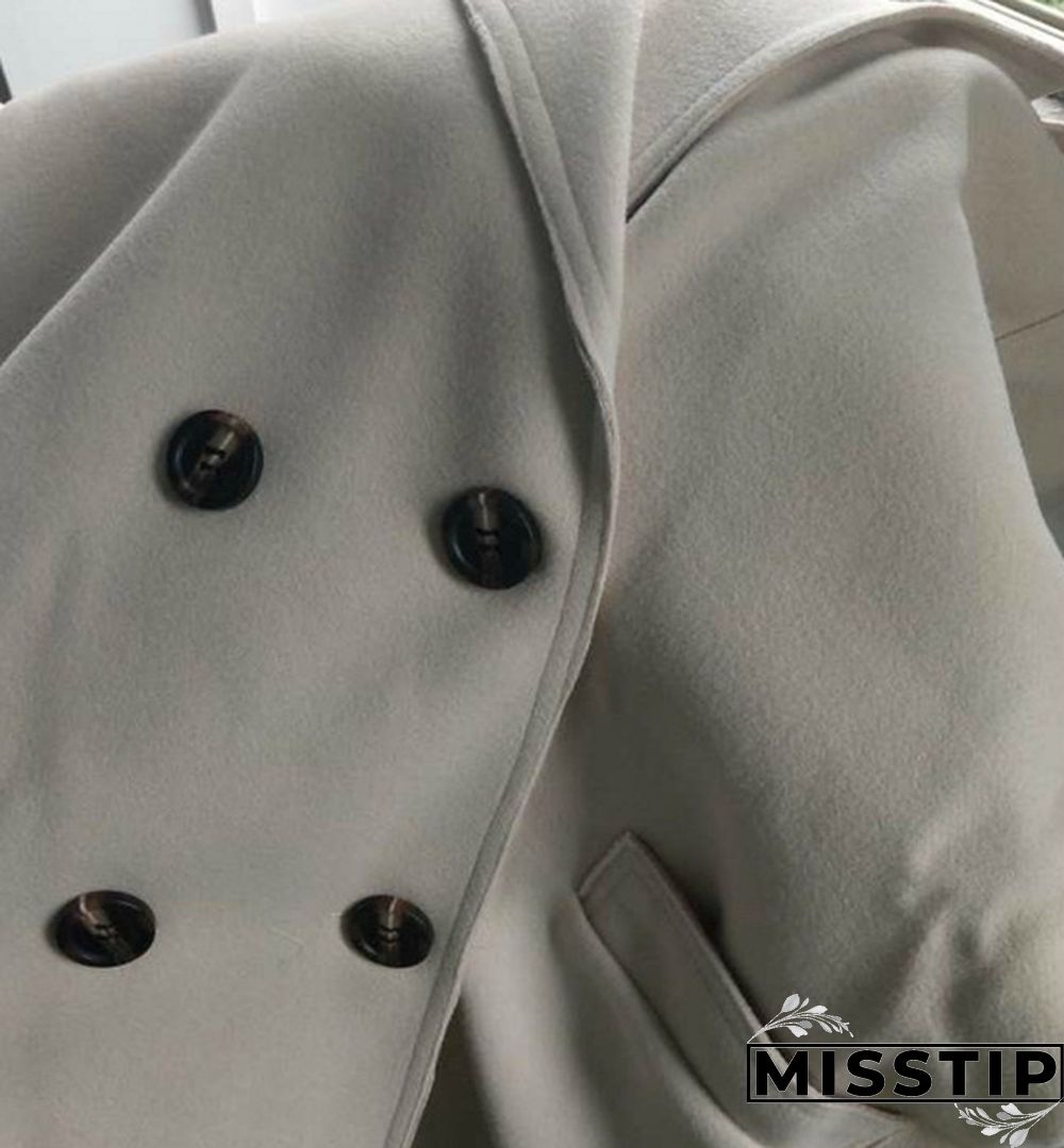 Autumn And Winter Fashion Women Temperament Coat Loose Long Oversize Trench Coat Wool Blend Coat