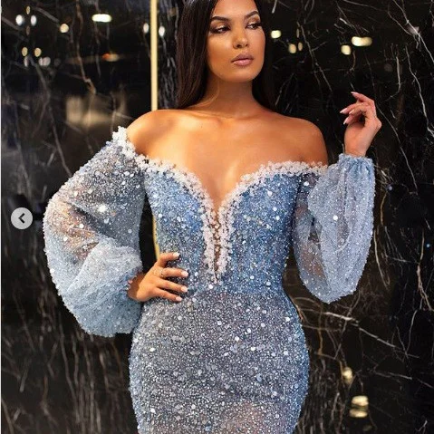 Uveng Uveng New Women's Spring And Autumn Korean Version Of Temperament Casual Dress Long Sleeve Long Knee-Sprinkled Gold Dress