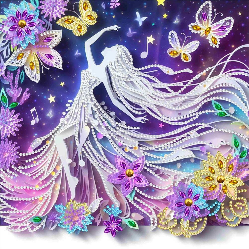 Partial Special-shaped Crystal Rhinestone Diamond Painting - Butterfly Beauty(Canvas|30*30cm)