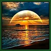 Meer der aufgehenden Sonne - Rund Diamant Malerei 30*30CM