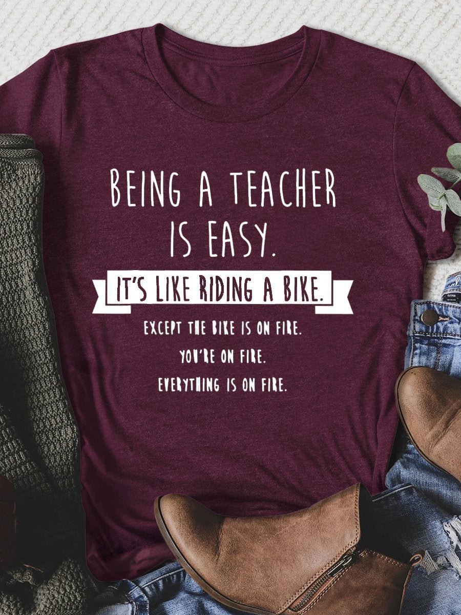 Being A Teacher Print Short Sleeve T-shirt