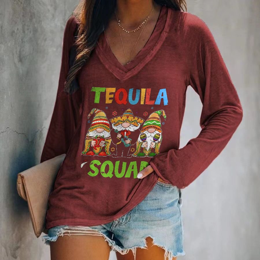 Tequila Aquad Printed Long Sleeve Women's T-shirt
