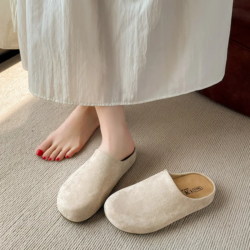 Yyvonne Slippers Women Wear 2025 Spring Explosion Of Thick Soles Of Lazy Shoes Retro Bag Head Half Slippers