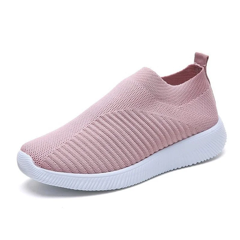 35-43 Women Plus Size Spring Sneakers Female Vulcanized Shoes Knitting Sock Stretch Slip On Flat Shoes Mesh Soft Walking