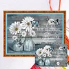 Vase Full 14CT 2 Strands DIY Counted Embroidery Needlepoint Starter Kits 19.69x12.99 Inch Cross Stitch Art and Crafts Kits Cross Stitch Patterns Arts Craft Kits for Beginners Adults Home Decor