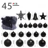 45PCS Christmas Tree Hanging Decor Balls Set
