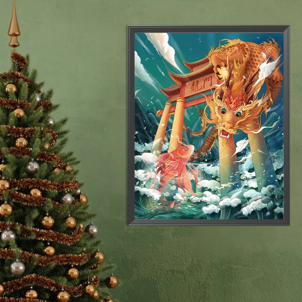 Full Round Diamond Painting 40*50cm - Fish Leaps Over Dragon Gate