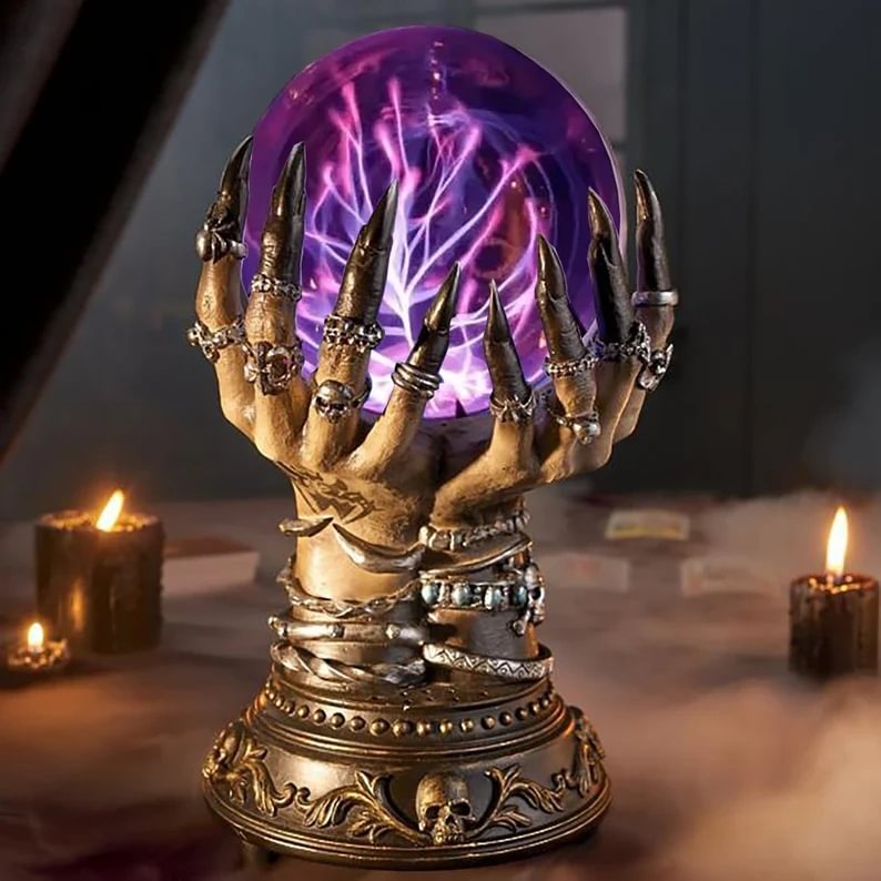 Crystal Ball Deluxe Celestial Magic Skull Finger Plasma Ball