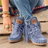Women's Retro Fringe Moccasin Warm Leather Boots