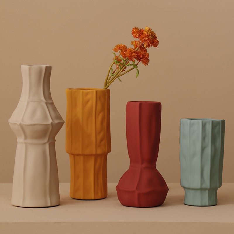 Morandi Color Stitched Ceramic Vase