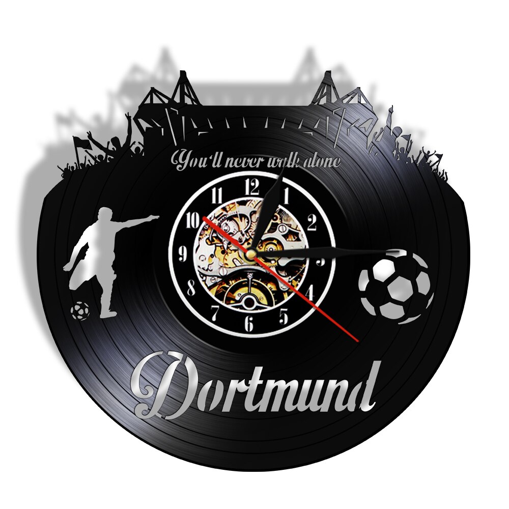 

German Dortmund City Skyline LP - Vinyl Record Wall Clock - Without LED, 501 Original