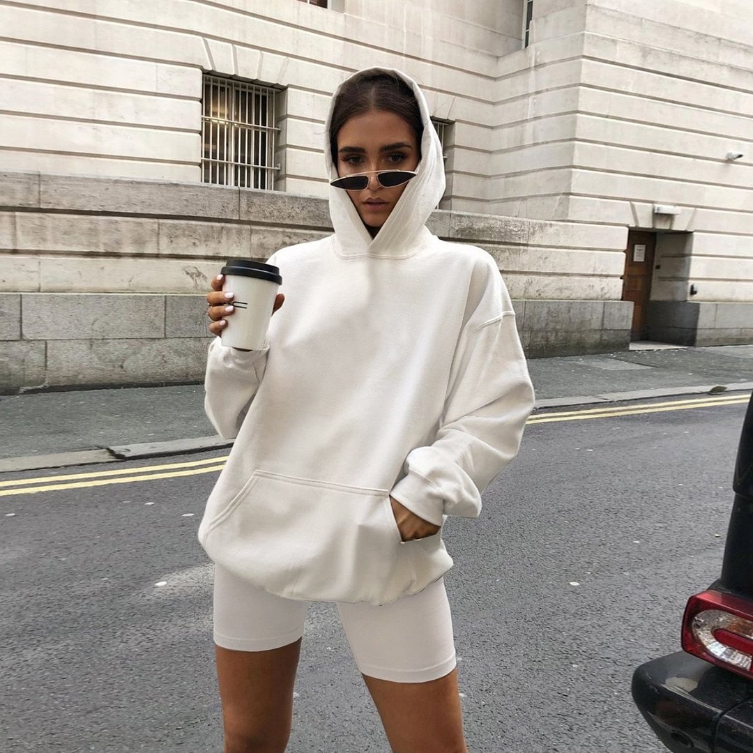 Casual Cozy Solid Color  Sports two-piece suits