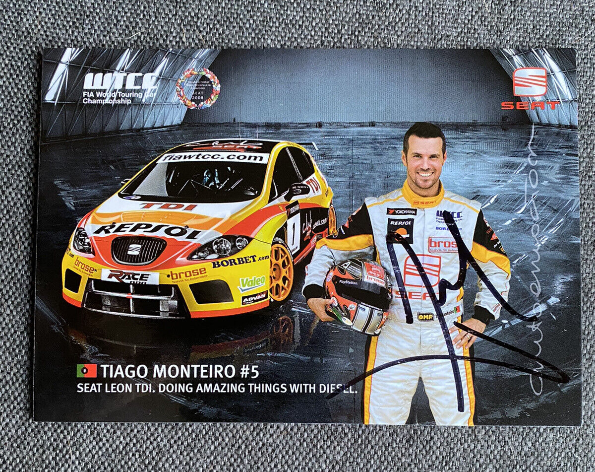 Tiago Monteiro Autograph Card 10,5 X 15 CM Autographed Signed