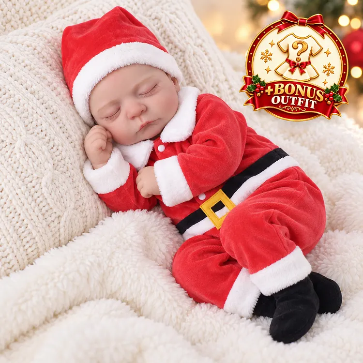 Babeside Noah 20" Christmas Reborn Baby Boy Doll &ndash; Realistic Sleeping Newborn in Cozy Santa Outfit, Perfect Holiday Gift
