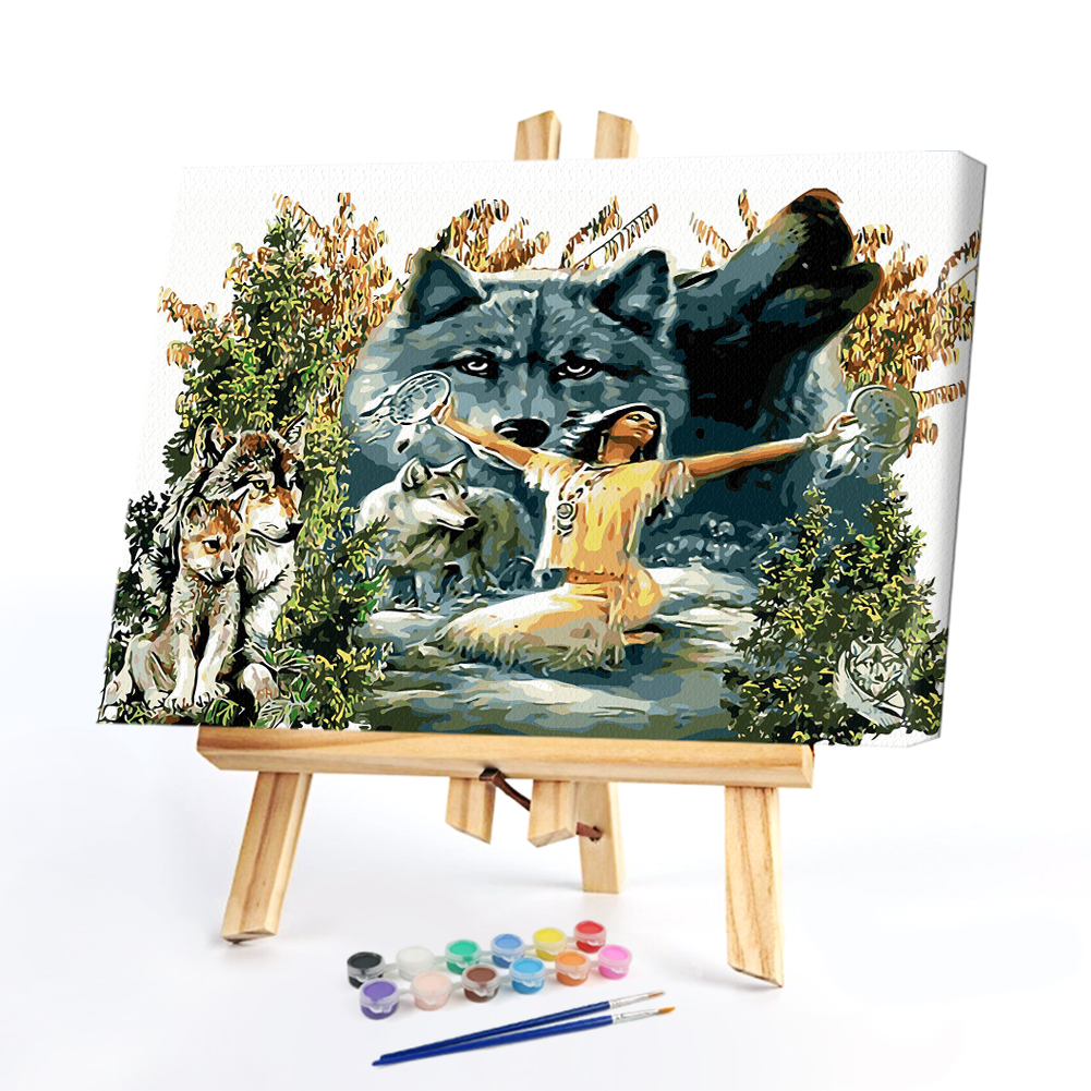 

40*50CM Paint By Numbers-Wolves Beauty, 501 Original
