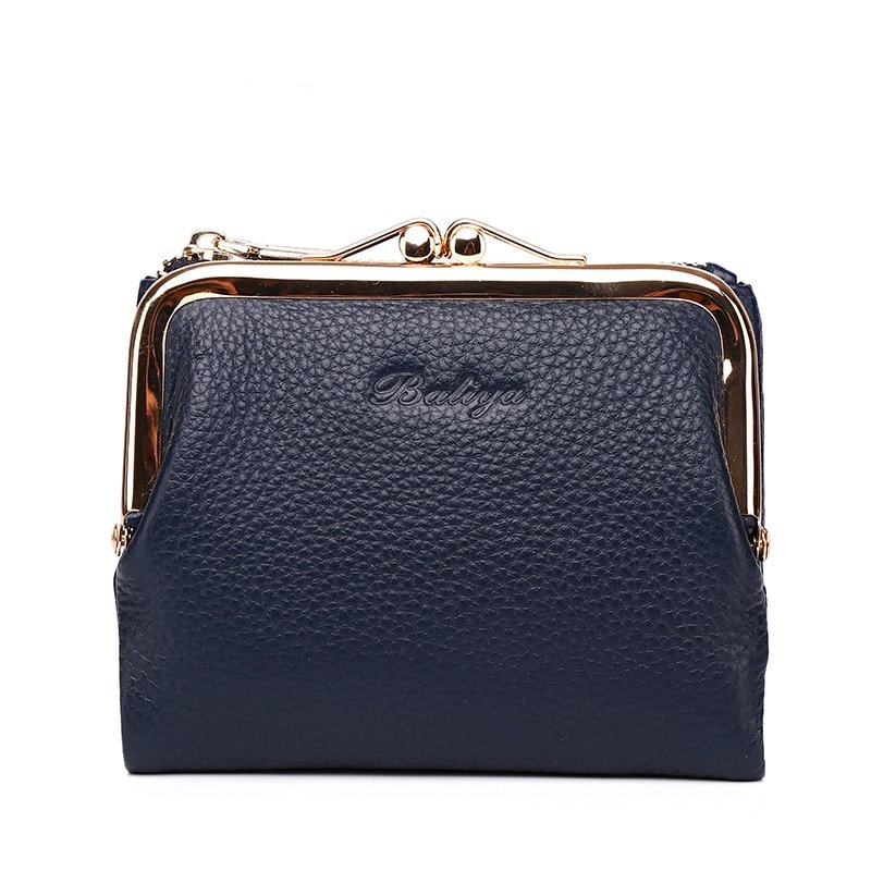 Pongl Designer Women Wallets 2022 Cow Leather Coin Purse Small Money Bag Vintage Genuine Leather Card Holder carteras