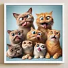 Funny Cat-Full Round Diamond Painting 30*30CM