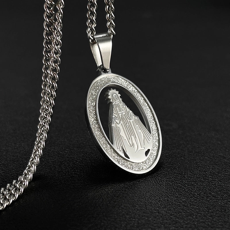 Hip-Hop Retro Human Stainless Steel Hollow Out Unisex Pendant Necklace